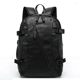Backpack Fashion Men Pu Leather Men's Large Antitheft Travel Laptop Bag Bagpack Big School Male Business Shoulder
