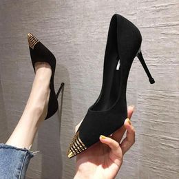 Dress Shoes Pumps Women High Heels Woman Pointed Toe Stiletto Sexy Party Black Plus Size Wedding Ladies Hv6