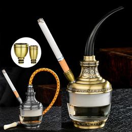 Fashion Shisha Hookah Water Pipes for Smoking Dual-Purpose Tobacco Pipe Water Philtre with Long Pipe Smoking Gift Accessories 240429