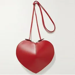 Drawstring Peach Heart Shape Luxury Designer Handbags For Women 2024 Fashion Purse Simple Versatile Lady Small Shoulder Crossbody Bags