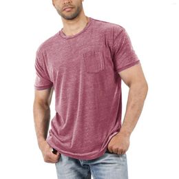 Men's Casual Shirts Trend Personality Fresh Printing Shirt Summer Round Neck Pocket And Comfortable Skin Playeras Para Hombres