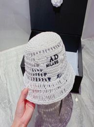 Designer Women Bucket Hats Hand Made Knitted Hat Sun Prevent Bonnet Beanie Cappelli Firmati Match Outdoor Dress Baseball Cap 220623129371