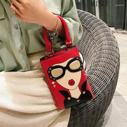 Bag Personality Beauty Girls Hand Bags 2024 Trendy Cellphone Black Cross Shoulder Designer Handbags Leather Messenger