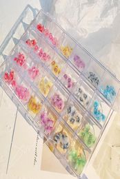 Nail Art Decorations 120PcsBag Petal Style 3D Flower Decoration Colourful Acrylic Design Pearl Rhinestone Resin Manicure Accessori9054659