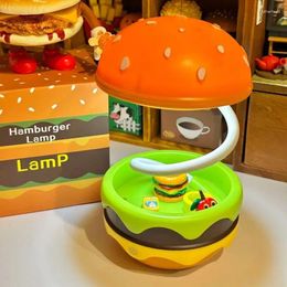 Table Lamps Hamburger Lamp Portable Rechargeable Retractable Dimmable Nursery Night Light Kids For Study Office Room Decoration