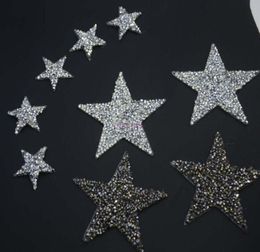 BlingBling star design crystal fix rhinestone motifs iron on transfer rhinestone patches applique for clothing shoe 10pcslot7973393