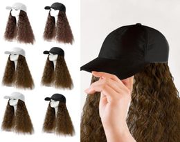 Other Event Party Supplies Baseball Cap Hair Wave Curly Hairstyle Adjustable Wig Hat Attached Long High Temperature Silk Headwea2158239