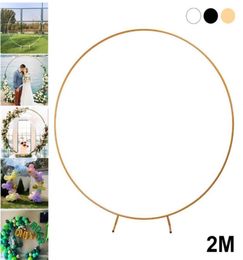 Party Decoration 2M Iron Circle Wedding Birthday Arch Background Wrought Props Outdoor Lawn Round Backdrop Frame Balloon2554082