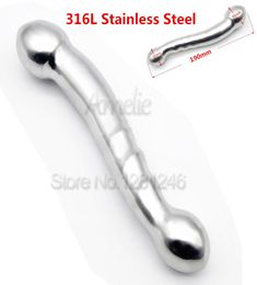 Solid 316L Stainless Steel Anal Dildo Butt Plug Heavy Anus Bead Massage Fetish Device Anal Sex Toys for Women and Men Y18928038492711