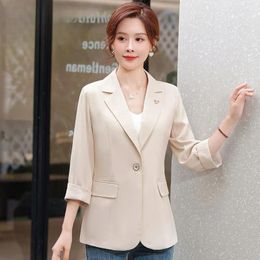 Women's Suits Leisure Small Suit Summer Coat Korean Version Versatile Thin Three Quarter Sleeve Fashionable Slim Fit Jacket