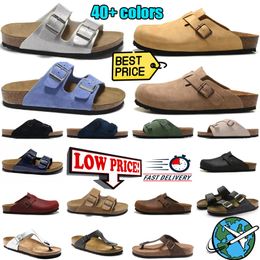 2024 Designer Mens Slippers Sandal womens sandals clogs Sandals summer Slides Black White blue Suede Leather Buckle Strap Platform Falt Slides size 36-46