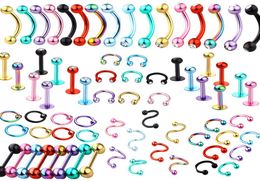 Twist Belly Button Rings Jewellery Ear lage Helix Tragus Piercing Nose Ring Lip Eyebrow Piercings Industrial Barbell Body4354365