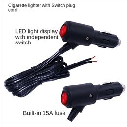 new Car Motorcycle ATV Boat 12V 24V LED ON OFF Switch Car Cigarette Lighter Power Socket Plug Connector with 10A Fuse- for Car Power Socket Plug