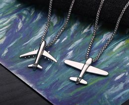 Pendant Necklaces Titanium Steel Airplane Necklace Simple Exquisite Jewelry Hiphop Sweater Chain Long Punk Party Men Women Gift7847463