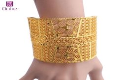 Trendy Flower Bnagle Women Jewelry 24k Gold Color Bangles Bracelet African Dubai Arab Party for Mom Gifts3796229