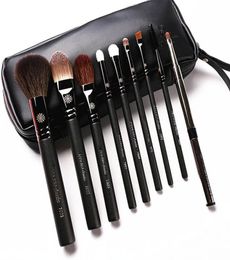 High End Korean Style 9pcsSet Makeup Brushes Professional Pearly Handle Goat Hair Make Up Brush Kit With Leather Case Gift3060347