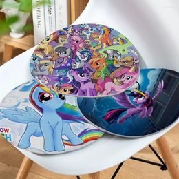 Pillow My L-little Cartoon P-pony Mat Nordic Printing Fabric Non-slip Sofa Decor Students Stool Tatami Office Seat