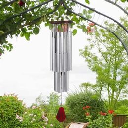 Decorative Figurines Wind Chime Silver Metal Double-Layer Multi Tube Home Outdoor Hanging Decoration Garden Aeolian Bells Gifts