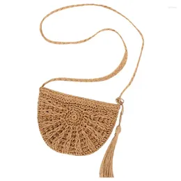 Evening Bags Straw Crossbody Bag Women Weave Shoulder Round Summer Beach Purse And Handbags