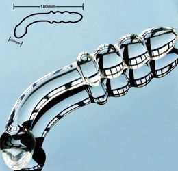 Pyrex Glass Dildo Crystal Beads Butt Plug Prostate Massager Sex Toys for Women3849192