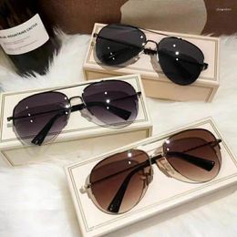 Sunglasses Oval Half Frame Fashion Men's Cool And Handsome Frog Mirror Classic Vintage Men Driving Eyewear UV400 Glasses