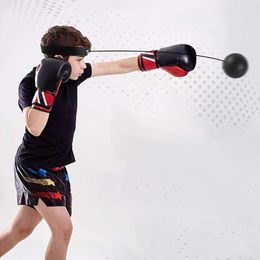 Boxing Speed Ball Headmounted PU Punch Ball MMA Sanda Training Hand Eye Reaction Home Sandbag Fitness Boxing Equipment 240428