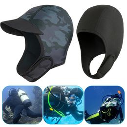 2MM Swimming Diving Hood Caps Professional Scuba Snorkelling Water Sports Surfing Hat Surfing Diving Hood Headband Diving Cap 240411