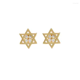 Stud Earrings Fashion 925 Sterling Silver Crystal Six-pointed Star For Women Girls Gift Statement Jewellery