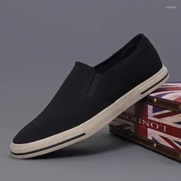 Casual Shoes Quality Men's Basic Breathable Men Canvas Retro Soft Wear-resistant Comfortable Slip-on Male Vulcanised