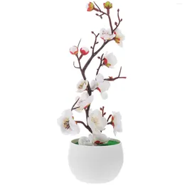Decorative Flowers Artificial Potted Plant Fake Decor For Home Silk Cloth Lifelike Plants Bonsai Indoor
