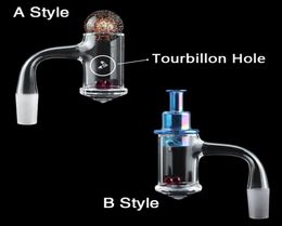 Two Styles full weld Smoking Bevelled Edge Faceted Quartz Banger 25mm Wall Diamond Bottom Nails Coloured UFO Style Caps And Marble 9143843