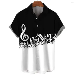 Men's Casual Shirts For Men Funny Piano Keys 3d Print Tops Clothing Summer Short Sleeved Tee Loose Oversized Shirt