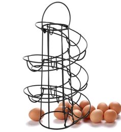 Egg rack spiral storage Skelter Deluxe Spiralling Dispenser Rack Basket Storage Space Multifunctional blackwhite1601118