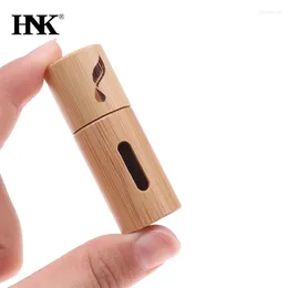 Storage Bottles Natural Bamboo Wood Roll On Ball Bottle With Window Essential Oil Sub-bottling Perfumes Roller