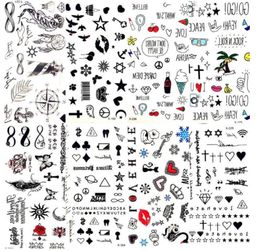 Small Sexy Lips Leaf Black Cartoon Temporary Tattoo Cute Star Tattoo Sticker Love Women Body Finger Art Waterproof Tatoo Kid3788905