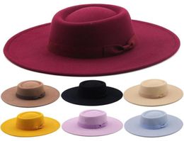 Stingy Brim Hats 2021 Fedora Hat Men Women Imitation Woollen Winter Felt Fashion Black Top Jazz Fedoras Chapeau Sombrero Mujer2891893