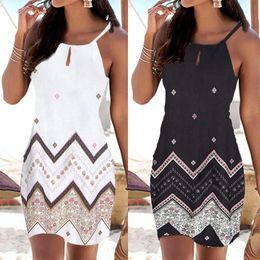 Women Causal Sleeveless Pockets Pencil Dress Summer Solid Drawstring Waist Beach Party Sundress 240426
