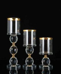 set Crystal Candle Stick Holders Stand Coffee Table Living and Dinning Room Candlestick Table Centrepieces for Candles 2202087338129