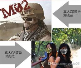 Christmas gifts Men039s mask masquerade Skeleton warriors masks Half face terrorist CS army fan field masks Skull Hallowmas pla3599719