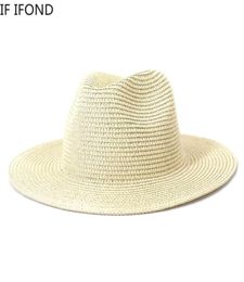 Solid Summer Straw Hats For Women Men Kids Child Girl UV Protection Foldable Sun Hat Outdoor Travel Beach Fedoras Hats Whole 23059537