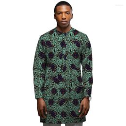 Ethnic Clothing Men Long Sleeve Shirt Traditional African Cotton Print Dashiki Tops Clothes Causal Shirts