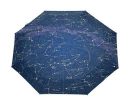 Creative Automatic 12 Constellation Universe Galaxy Space Stars Umbrella Star Map Starry Sky Folding Umbrella for Women 2103203020468