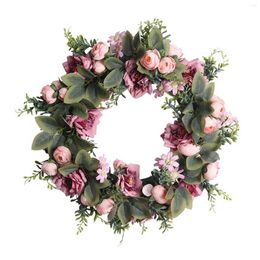 Decorative Flowers Outdoor Front Door Wreath Artificial Farm Welcome Bow Decoration Living Accessories Room