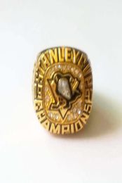 1991 Pittsburgh Penguins (Lemieux) Cup Hockey ship Ring Souvenir Fans Gift Wholesale Drop Shipping6442795