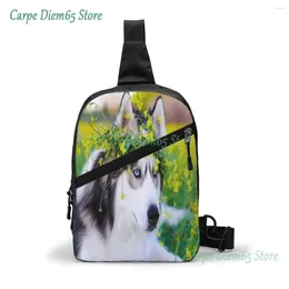 Backpack Sling Bag Siberian Husky Dog Chest Package Crossbody For Cycling Travel Hiking