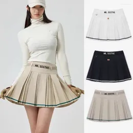 Gym Clothing Spring Summer Golf Korean Style Fashion Design Pleated Skirt For Women Three Colour Tennis Short Young Cute Bottom