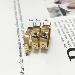 4mm/5mm/6mmRose Gold Classic Love Series Ring Sterling Silver Superior design 18K gold plated diamond ring for couples proposal Valentine's Day birthday party gift
