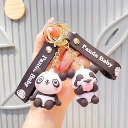 Internet Celebrity Cute Panda Pendant Doll Cartoon Couple Doll Small Pendant Bag Doll Keychain Gift