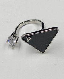 Rhinestone Female Band Rings Trendy Triangle Letter Women Rings Exquisite Lady Anniversary Ring with Box67872661129470