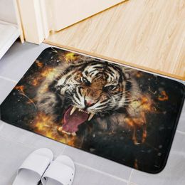 Carpets Animal Tiger Living Room Rug Carpet Flannel Slip Mat Decor Aesthetic Dressing